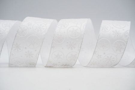 Glitter Snowflakes Wired Ribbon_KF7262GN-1_white